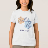 Blauw Sinaasappel Hondenpoot Print Verjaardag Jong Tri-Blend Shirt (Voorkant)