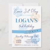 Blauw Sinaasappel Hondenpoot Print Verjaardagsfees Kaart (Voorkant)