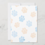 Blauw Sinaasappel Hondenpoot Print Verjaardagsfees Kaart (Achterkant)