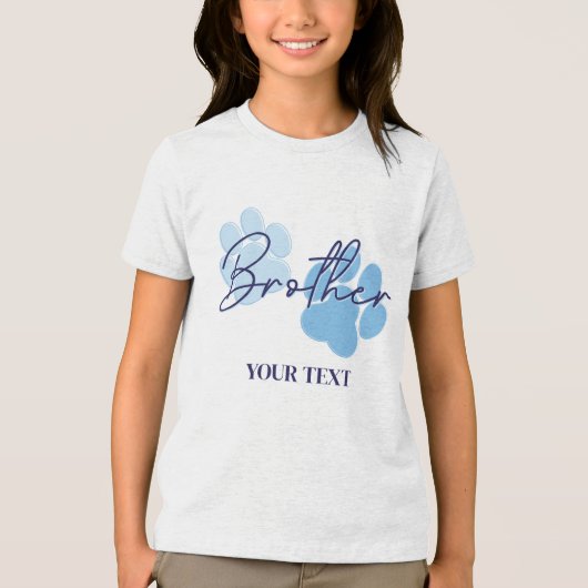 Blauw Sinaasappel Hondenpoot Print Verjaardagsfees Tri-Blend Shirt (Voorkant)