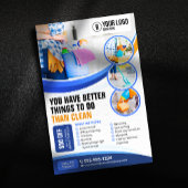 Blauw Sinaasappel Huis Schoonmaak Janitorial Maid  Flyer