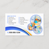 Blauw Sinaasappel Huis Schoonmaak Janitorial Maid  Visitekaartje (Achterkant)