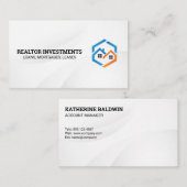 Blauw Sinaasappel huizen Logo | Gestroomlijnd wit Visitekaartje (Voorkant / Achterkant)