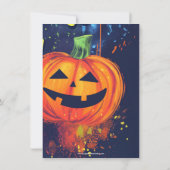 Blauw Sinaasappel Jack-O-Lantern Halloween Kostuum Kaart (Achterkant)