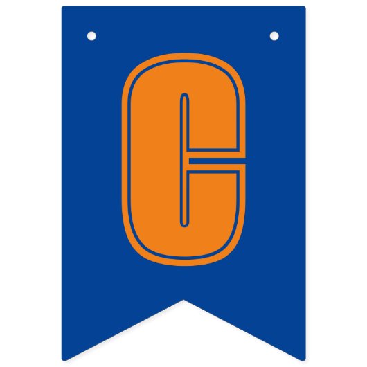 Blauw Sinaasappel Klasse van 2024 Foto Graduation Vlaggetjes (Tweede vlag)