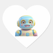 Blauw sinaasappel Lachende Robot stickers (Voorkant)