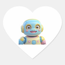 Blauw sinaasappel Lachende Robot stickers