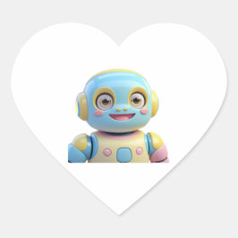 Blauw sinaasappel Lachende Robot stickers