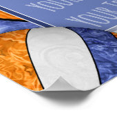 Blauw sinaasappel meisjes volleybal team foto poster (Hoek)