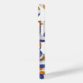 Blauw sinaasappel monogram meisjesvolleyballenpatr Case-Mate iPhone case (Achterkant / Links)