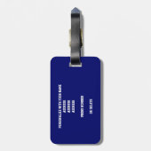 blauw sinaasappel of ELKE kleuren softbal honkbal Bagagelabel (Achterkant verticaal)