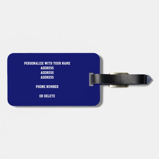 blauw sinaasappel of ELKE kleuren softbal honkbal Bagagelabel (Achterkant horizontaal)