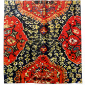 Blauw & Sinaasappel Oushak Oriental Rug Print Douchegordijn (Voorkant)