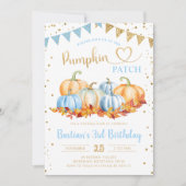 Blauw Sinaasappel Pompoen Patch Gold Glitter Verja Kaart (Voorkant)