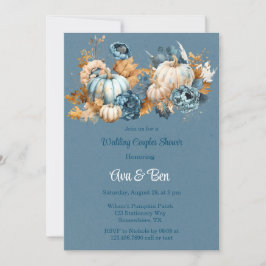 Blauw Sinaasappel Pumpkin Peony Wedding Couples Do Kaart