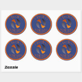 Blauw/Sinaasappel Ronde Sticker (Vel)