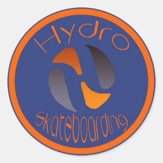 Blauw/Sinaasappel Ronde Sticker