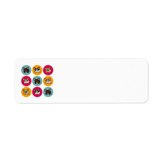 Blauw Sinaasappel Roze Frenchie Etiket (Voorkant)