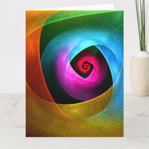 Blauw Sinaasappel Roze Moderne Abstracte Kunst Pat Bedankkaart