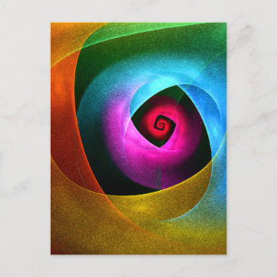 Blauw Sinaasappel Roze Moderne Abstracte Kunst Pat Briefkaart
