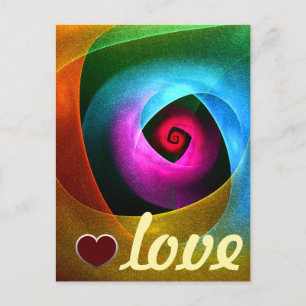 Blauw Sinaasappel Roze Moderne Abstracte Kunst Pat Briefkaart