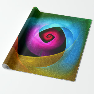 Blauw Sinaasappel Roze Moderne Abstracte Kunst Pat Cadeaupapier