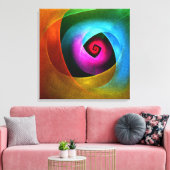 Blauw Sinaasappel Roze Moderne Abstracte Kunst Pat Canvas Afdruk (Insitu (Woonkamer))