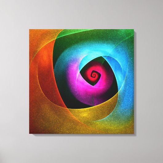 Blauw Sinaasappel Roze Moderne Abstracte Kunst Pat Canvas Afdruk (Voorkant)