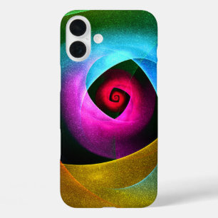 Blauw Sinaasappel Roze Moderne Abstracte Kunst Pat iPhone 16 Plus Hoesje