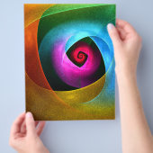 Blauw Sinaasappel Roze Moderne Abstracte Kunst Pat Flyer (Hand)