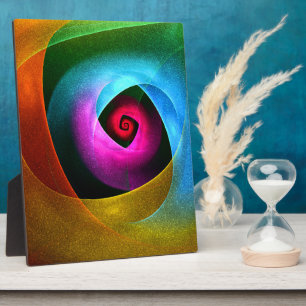 Blauw Sinaasappel Roze Moderne Abstracte Kunst Pat Fotoplaat