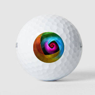 Blauw Sinaasappel Roze Moderne Abstracte Kunst Pat Golfballen
