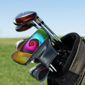 Blauw Sinaasappel Roze Moderne Abstracte Kunst Pat Golfheadcover (Insitu)