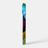 Blauw Sinaasappel Roze Moderne Abstracte Kunst Pat iPhone 15 Case (Linkerkant)