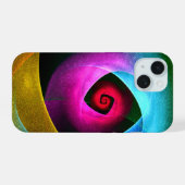 Blauw Sinaasappel Roze Moderne Abstracte Kunst Pat iPhone 15 Case (Achterkant horizontaal)