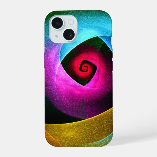 Blauw Sinaasappel Roze Moderne Abstracte Kunst Pat iPhone 15 Case (Achterkant)