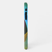 Blauw Sinaasappel Roze Moderne Abstracte Kunst Pat iPhone Hoesje (Linkerkant)