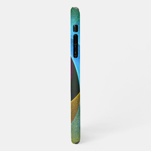 Blauw Sinaasappel Roze Moderne Abstracte Kunst Pat iPhone Hoesje (Linkerkant)