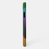 Blauw Sinaasappel Roze Moderne Abstracte Kunst Pat iPhone Hoesje (Rechterkant)