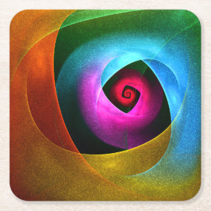 Blauw Sinaasappel Roze Moderne Abstracte Kunst Pat Kartonnen Onderzetters