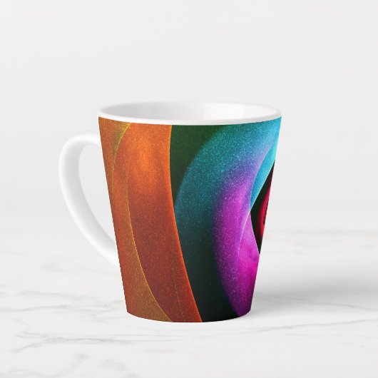 Blauw Sinaasappel Roze Moderne Abstracte Kunst Pat Latte Mok (Linkerhoek)