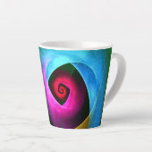 Blauw Sinaasappel Roze Moderne Abstracte Kunst Pat Latte Mok (Rechterhoek)