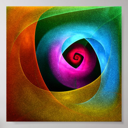 Blauw Sinaasappel Roze Moderne Abstracte Kunst Pat Poster (Voorkant)