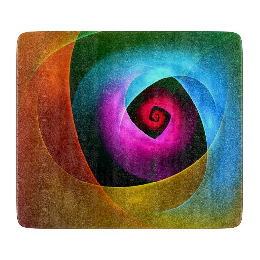 Blauw Sinaasappel Roze Moderne Abstracte Kunst Pat Snijplank (Voorkant)