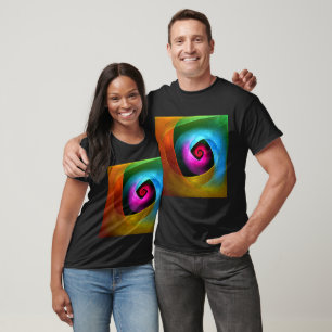 Blauw Sinaasappel Roze Moderne Abstracte Kunst Pat T-shirt