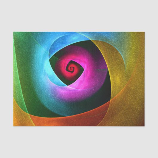 Blauw Sinaasappel Roze Moderne Abstracte Kunst Pat Tissuepapier (Voorkant)
