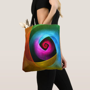 Blauw Sinaasappel Roze Moderne Abstracte Kunst Pat Tote Bag