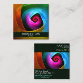 Blauw Sinaasappel Roze Moderne Abstracte Kunst Pat Vierkante Visitekaartje (Voorkant / Achterkant)