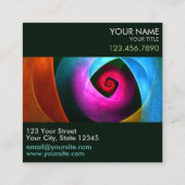 Blauw Sinaasappel Roze Moderne Abstracte Kunst Pat Vierkante Visitekaartje (Achterkant)