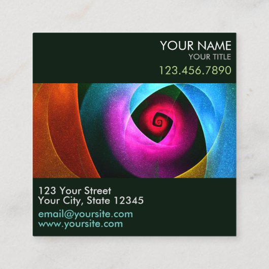 Blauw Sinaasappel Roze Moderne Abstracte Kunst Pat Vierkante Visitekaartje (Achterkant)